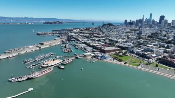 San Francisco Körfezi San Francisco Kaliforniya Birleşik Devletleri Şehir Merkezindeki — Stok video