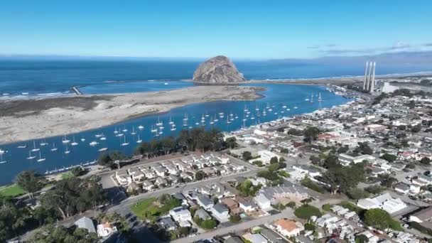Orașul Coastă Morro Bay California Statele Unite Ale Americii Fundal — Videoclip de stoc