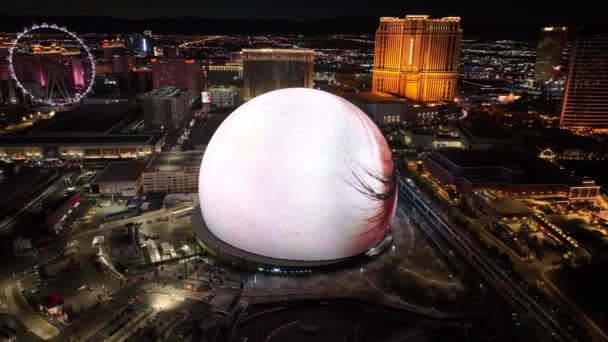 Las Vegas Gömb Las Vegasban Nevadában Egyesült Államokban Híres Éjszakai — Stock videók