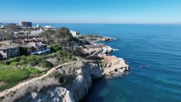 Jolla Beach San Diego Kalifornien Usa Paradisiska Strandlandskapet Seascape Landmark — Stockvideo