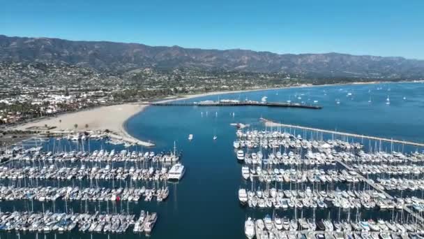 Човни Вода Санта Барбарі Каліфорнії Сша Природа Туристичної Подорожі Місця — стокове відео