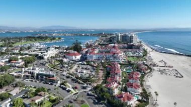 Kaliforniya, San Diego 'da Conorado Plajı. Coast City Peyzajı. Sahil Arkaplanı. San Diego 'daki Conorado Sahili, Kaliforniya Birleşik Devletleri..