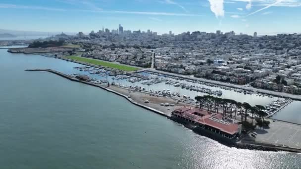 Marina Bay Bei San Francisco Kalifornien Vereinigte Staaten Megalopolis Innenstadt — Stockvideo