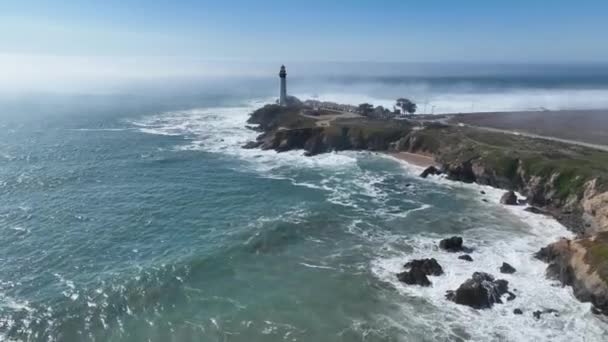 Faro Pacifica California Stati Uniti Sfondo Viaggio Natura Paesaggio Marino — Video Stock