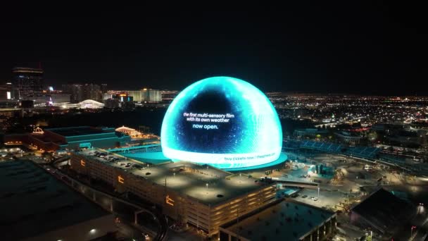 Belyst Stad Las Vegas Nevada Usa Landmärke Turism Resor Upplyst — Stockvideo