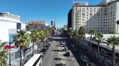Hollywood Bulvarı Los Angeles 'ta, Kaliforniya' da. Hollywood Bulvarı Sahnesi. Eğlence Endüstrisi. Hollywood Bulvarı Los Angeles 'ta Kaliforniya' da.