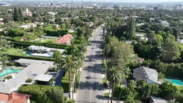 Μπέβερλι Χιλς Λος Άντζελες Καλιφόρνια Ηνωμένες Πολιτείες Διάσημη Πολυτελή Γειτονιά — Αρχείο Βίντεο