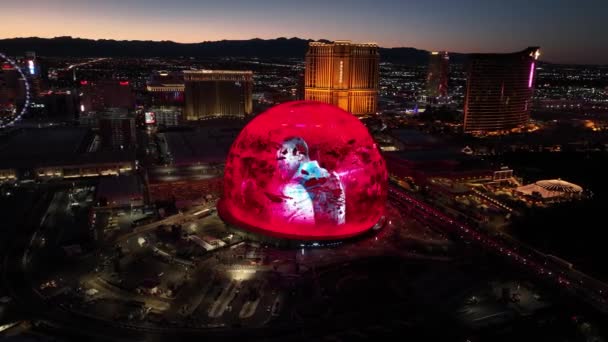 Sphere Las Vegas Nevada United States Landmark Tourism Travel Illuminated — Stock Video