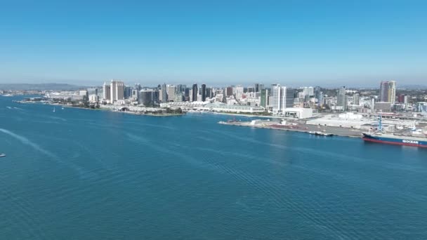 Coast City San Diego California United States Scenic Downtown Cityscape — Stock Video