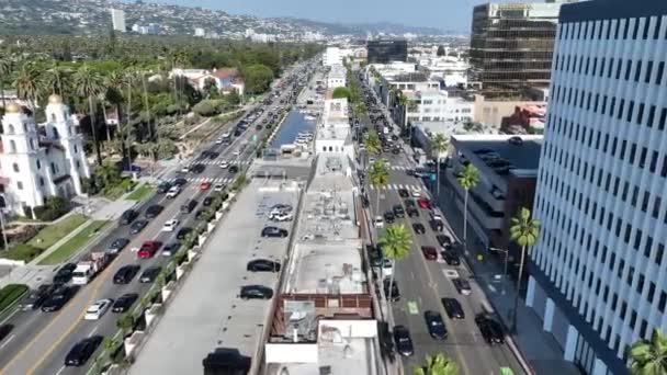 Beverly Hills Los Ángeles California Estados Unidos Famoso Barrio Lujo — Vídeo de stock