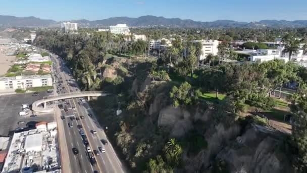 Santa Monica Bei Los Angeles Kalifornien Vereinigte Staaten Küstenstädtische Landschaft — Stockvideo