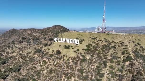 Hollywood Sign Hollywood Los Angeles Vereinigte Staaten Berglandschaft Berühmte Landschaft — Stockvideo