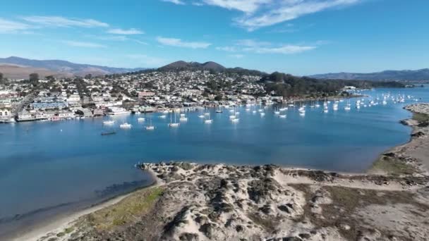 Πανοραμική Θέα Στο Morro Bay Στην Καλιφόρνια Των Ηνωμένων Πολιτειών — Αρχείο Βίντεο