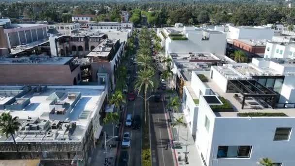 Rodeo Drive Beverly Hills Los Angeles Verenigde Staten Beroemde Luxe — Stockvideo