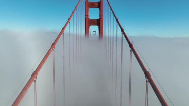 Золоті Ворота Міст Туман Сан Франциско Каліфорнії Сша Міський Пейзаж — стокове відео