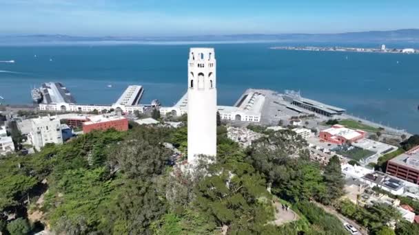 Coit Tower San Francisco California Amerika Serikat Megalopolis Downtown Cityscape — Stok Video