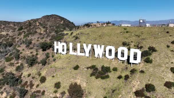 Hollywood Sign Hollywood Los Angeles Spojené Státy Americké Scéna Horských — Stock video