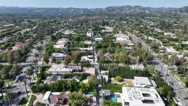 Беверли Хиллз Лос Анджелесе Калифорния Сша Фантастическая Роскошь Район Кинозвёзд — стоковое видео