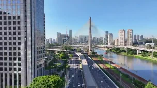 Motorvägen Vid Paulo Sao Paulo Brasilien Nedanför Time Lapse Trafik — Stockvideo
