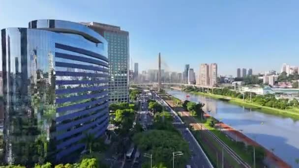 Autostrada Paulo Sao Paulo Brazylia Śródmiejski Time Lapse Słynny Ruch — Wideo stockowe