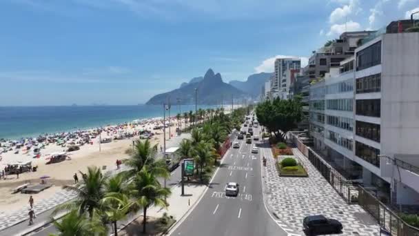 Playa Ipanema Rio Janeiro Rio Janeiro Brasil Paisaje Playa Viaje — Vídeo de stock