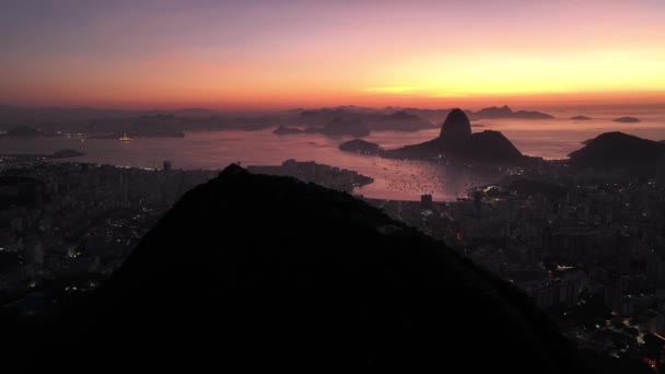 Dona Marta Viewpoint Rio Janeiro Brazil Corcovado Mountain Sugarloaf Hill — Stock Video