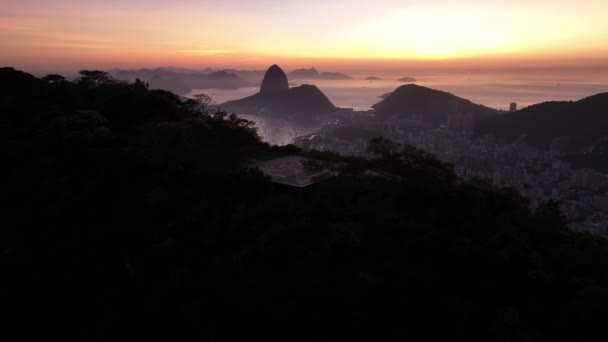 Dona Marta Uitkijkpunt Rio Janeiro Rio Janeiro Brazilië Corcovado Berg — Stockvideo