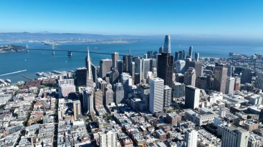 Kaliforniya, San Francisco 'da şehir merkezi. Megalopolis Şehir Merkezi. İş seyahati. San Francisco 'da şehir merkezi. Kaliforniya' da..