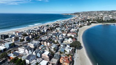 Kaliforniya, San Diego 'daki Mission Plajı. Paradisiac Sahili. Deniz Burnu Simgesi. San Diego Mission Plajı, Kaliforniya Birleşik Devletleri.
