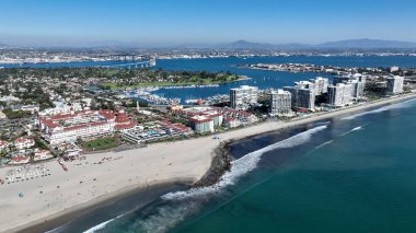 Kaliforniya, San Diego 'da Conorado Plajı. Paradisiac Sahili. Deniz Burnu Simgesi. San Diego 'daki Conorado Sahili, Kaliforniya Birleşik Devletleri..