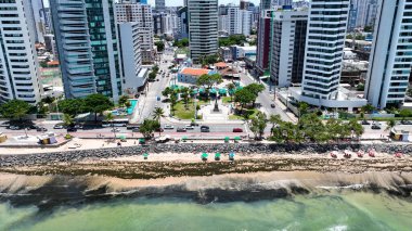 Pernambuco Brazil Recife 'deki Boa Viagem Kilisesi. Şehir peyzajı. Şehir Bölgesi. Şehir merkezi arka planı. Metropole Binaları. Recife Pernambuco Brezilya 'daki Boa Viagem Kilisesi.