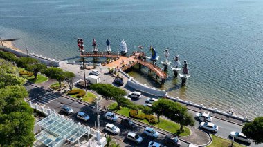 Aracaju Sergipe. Aracaju Brezilya. Brezilya 'nın Aracaju başkenti Sergipe' de Sergipe Halkı İkonaları 'nın panoramik hava manzaralı şehri. Seyahat yerleri. Brezilya Kuzeydoğu. Turizm simgesi.