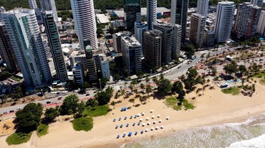 Recife Brazil 'deki turizmin panoramik manzarası. Pernambuco eyaletinin başkenti. Tropikal hedef.