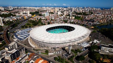 Bahia Brezilya 'nın Salvador şehrindeki Fonte Nova Soccer Stadyumu. Tropik turizm şehri. Kuzeydoğu Brezilya. Tatiller seyahat eder. Tropikal bölgeler.