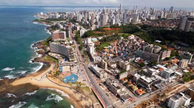 Salvador Bahia Brezilya şehir merkezi. Turizm kartpostalındaki tarihi binalar. Şehrin tarihsel merkezi. Seyahat güzergahı. Tatil seyahati. Brezilya Kuzey Astearn.