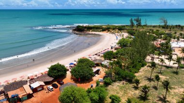 Rio Grande do Norte Brazil 'deki Sault Gölü' nde Manzaralı Göl. Riverside Manzarası. Kırsal arka plan. Gölet Doğa. Rio Grande do Norte Brezilya 'daki Sault Gölü' nde Manzaralı Göl.