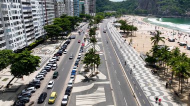 Atlantica Avenue At Copacabana Beach In Rio De Janeiro Brazil. Travel Destinations. Tourism Scenery. Copacabana Beach At Rio De Janeiro Brazil. Summer Travel. Tropical Scenery.