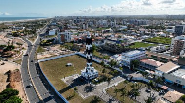 Aracaju Sergipe. Aracaju Brezilya. Brezilya 'nın Aracaju başkenti Sergipe' deki Atalaia Edge 'in geniş şehir manzarası. Seyahat güzergahı. Tropik bir manzara. Brezilya Kuzeydoğu. Şehir merkezindeki şehir manzarası
