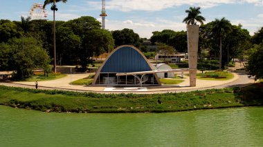 Belo Horizonte Minas Gerais Brezilya şehir merkezinin hava manzarası. Şehrin simgesi. Turizm simgesi. Şehrin tarihi binaları.