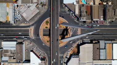 Goiania şehrinin orta batı Brezilya eyaleti Goias. Başkentin ünlü peyzaj parkları olan havadan manzarası. Tropikal manzara.