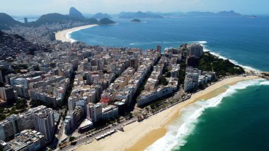 Rio de Janeiro Brezilya 'nın panoramik hava manzarası. Uluslararası seyahat simgesi. Tatil yeri
