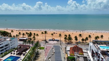 Paraiba Brezilya 'daki Joao Pessoa Meydanı' nda. Sahil Arkaplanı. Sahil manzarası. Turkuaz Su. Şehir manzarası manzarası. Joao Pessoa Paraiba Brezilya 'daki Landmark Meydanı.