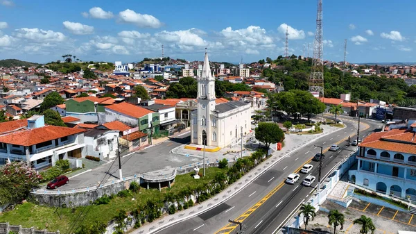 Aracaju Sergipe. Aracaju Brezilya. Brezilya 'nın Aracaju başkenti Sergipe' deki Santo Antonio Kilisesi 'nin panoramik manzarası. Seyahat yerleri. Brezilya Kuzeydoğu. Şehir merkezindeki hava manzarası.