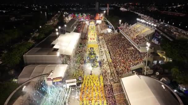 Parada Karnawałowa Sao Paulo Brazylia Parada Karnawałowa Impreza Samba Schools — Wideo stockowe