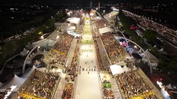Desfile Carnaval Sao Paulo Brasil Desfile Carnaval Fiesta Escuelas Samba — Vídeo de stock