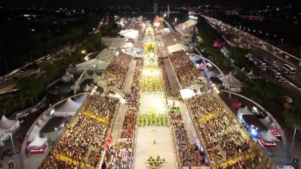 Desfile Samba Sao Paulo Brasil Desfile Carnaval Atracción Turística Sao — Vídeo de stock