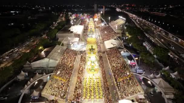 Samba Parade Sao Paulo Brazil Carnival Parade Tourism Attraction Sao — Stock Video