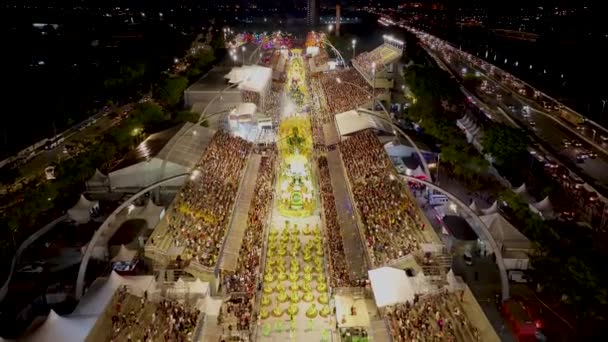 Desfile Samba Sao Paulo Brasil Desfile Carnaval Atracción Turística Sao — Vídeo de stock