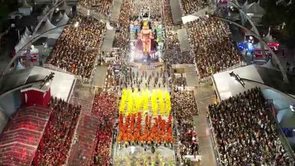 Samba Parade Sao Paulo Brazilië Carnavalsparade Toerisme Attractie Sao Paulo — Stockvideo