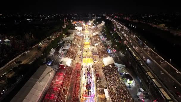 Sao Paulo Brezilya Daki Samba Geçidi Karnaval Geçidi Turizm Cazibesi — Stok video